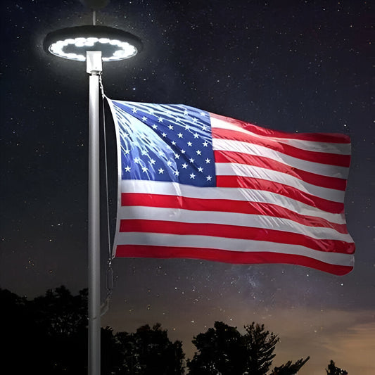 Bright Outdoor Flag Pole Solar Powered Light - Luxicro