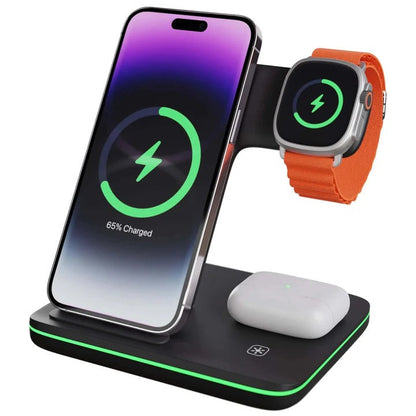 Compact 3-in-1 iPhone Charging Station Dock - Luxicro