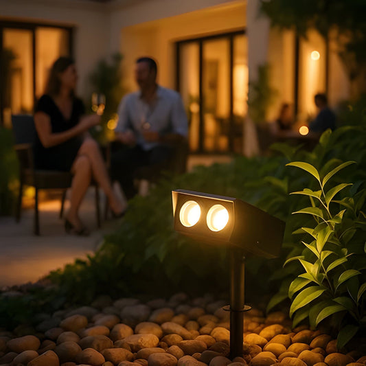Bright Outdoor Solar LED Spotlight with Adjustable Beam - Luxicro