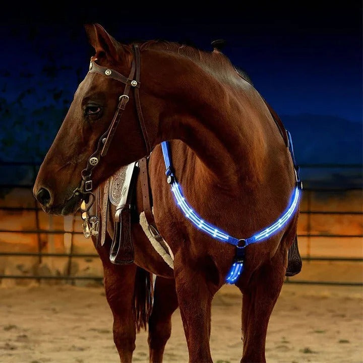 Glowing Horse Night Riding Breastplate Collar