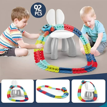 Fun Wall Car Track Playset for Kids Stunt Racing - Luxicro
