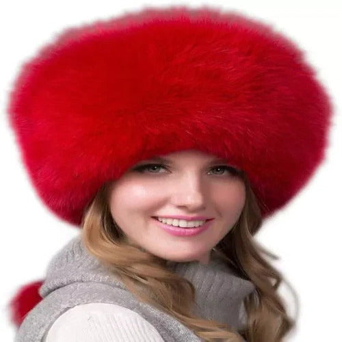 Warm Faux Fur Beanie with Earmuffs Winter Hat