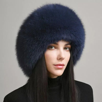 Warm Faux Fur Beanie with Earmuffs Winter Hat