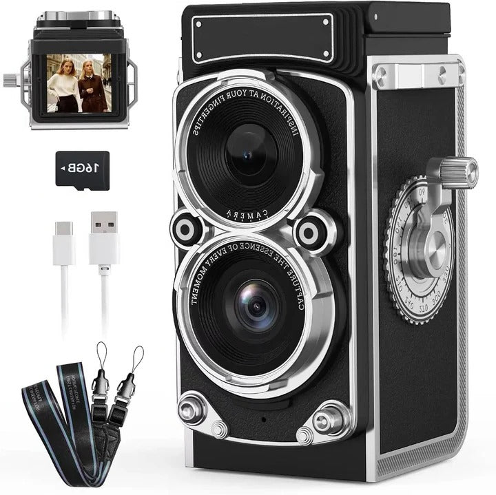 Classic Digital Camera with Rechargeable Battery and Flash - Luxicro