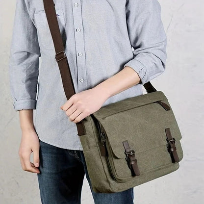 Men's Crossbody Bag with Classic Canvas Design