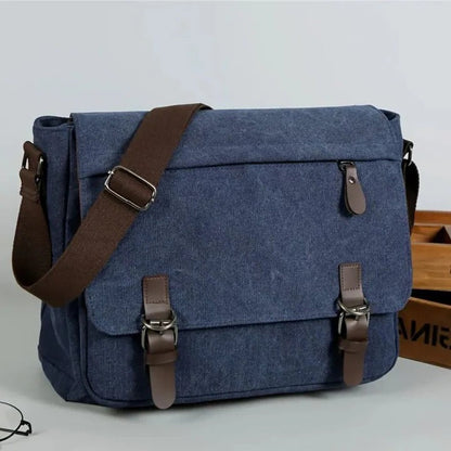 Men's Crossbody Bag with Classic Canvas Design