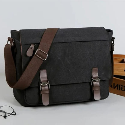 Men's Crossbody Bag with Classic Canvas Design