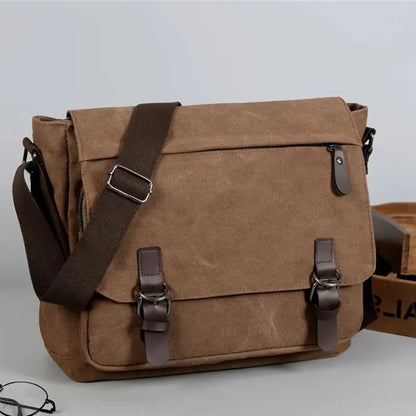 Men's Crossbody Bag with Classic Canvas Design