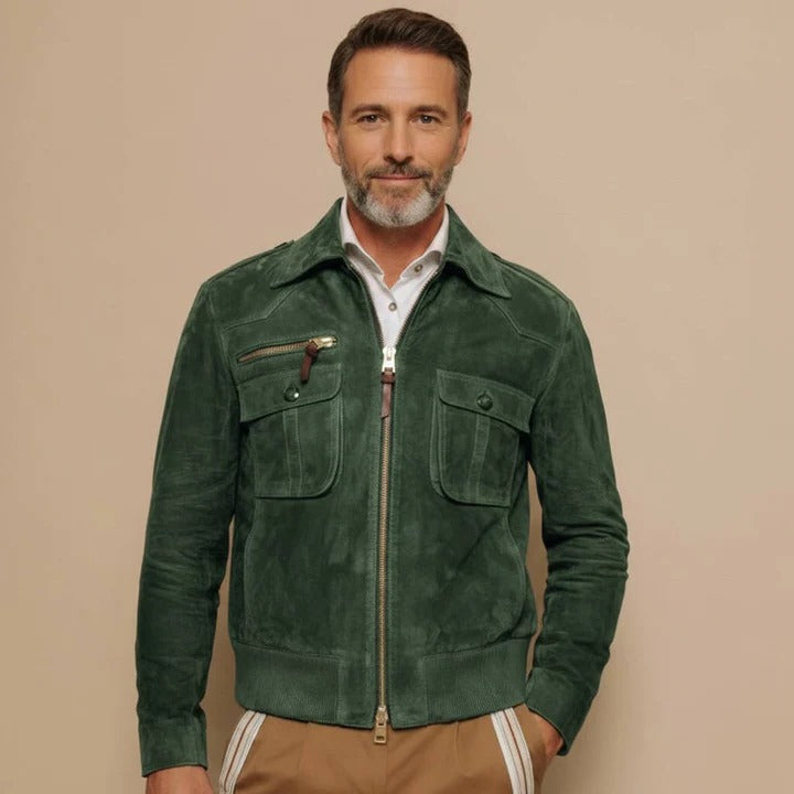 Classic Zip Up Suede Jacket - Luxicro