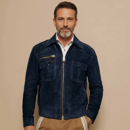 Classic Zip Up Suede Jacket