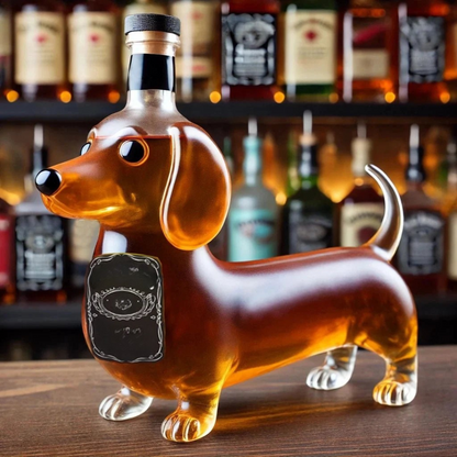Fun Dog Glass Whiskey Bottle