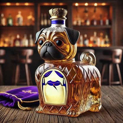 Fun Dog Glass Whiskey Bottle