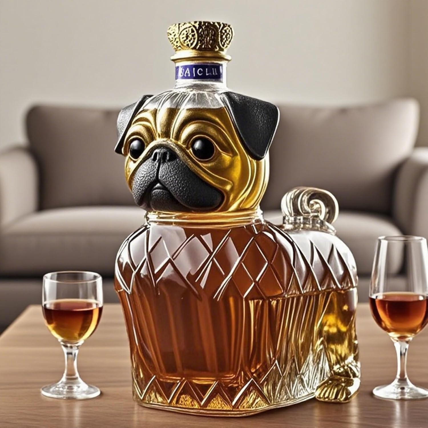 Fun Dog Glass Whiskey Bottle - Luxicro