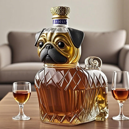 Fun Dog Glass Whiskey Bottle - Luxicro