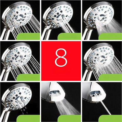 Powerful Chrome Shower Head Set High Pressure Adjustable