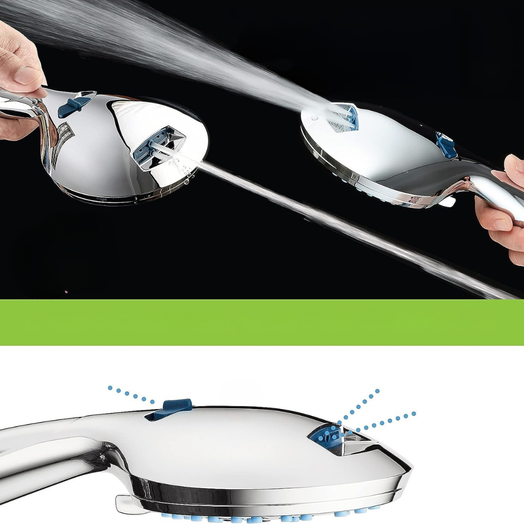 Powerful Chrome Shower Head Set High Pressure Adjustable