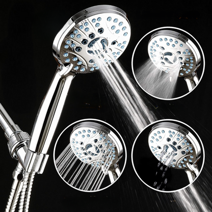 Powerful Chrome Shower Head Set High Pressure Adjustable