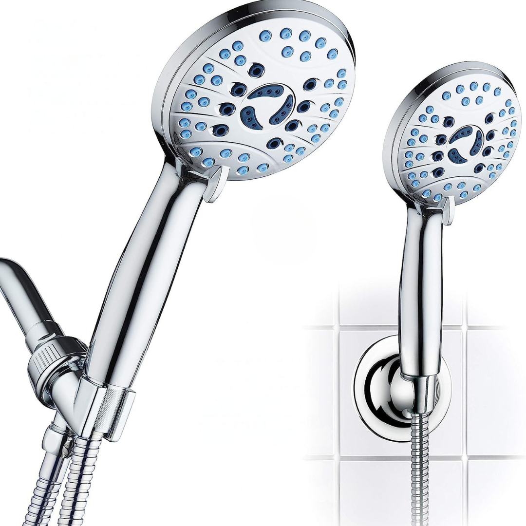 Powerful Chrome Shower Head Set High Pressure Adjustable