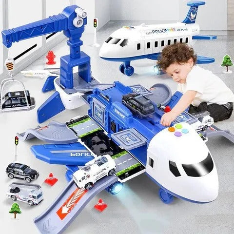 Big Plane Playset with Flashing Lights and 20 Piece Set - Luxicro