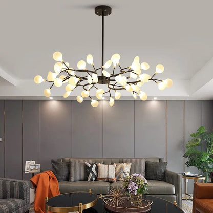 Modern Branch Pendant Light with Gold or Black Finish