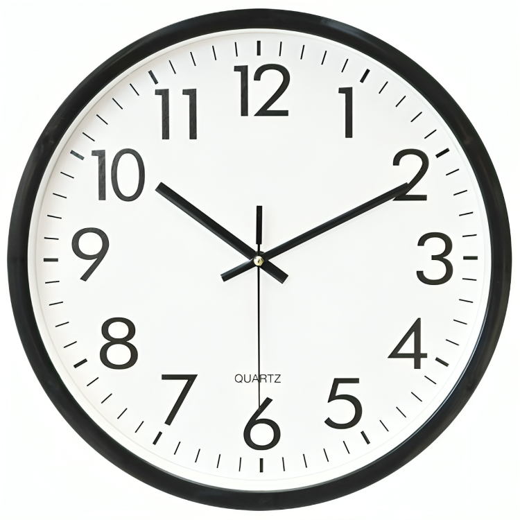 Accurate Digital Wall Clock - Slim Black Design - Luxicro