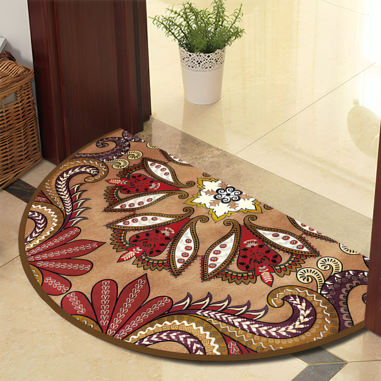 Plush Area Rug with Dark Stripes – Durable Anti-Slip Floor Mat