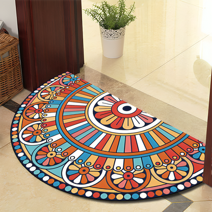 Plush Area Rug with Dark Stripes – Durable Anti-Slip Floor Mat
