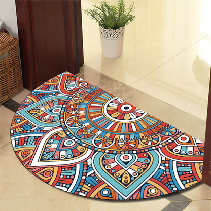 Plush Area Rug with Dark Stripes – Durable Anti-Slip Floor Mat