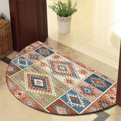 Plush Area Rug with Dark Stripes – Durable Anti-Slip Floor Mat
