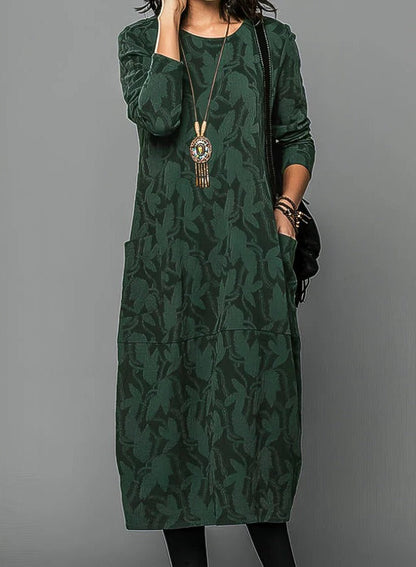 Cozy Women's Winter Dress with Round Neck and Soft Fabric - Luxicro