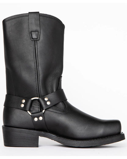Tall Black Leather Men's Work Boot - Luxicro