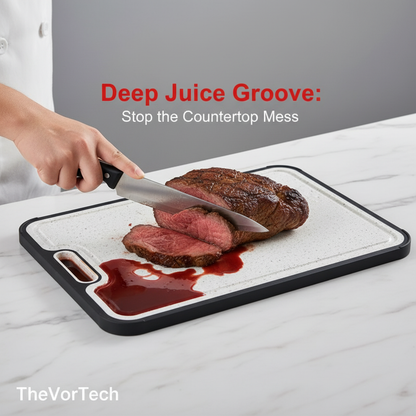 Durable Kitchen Cutting Board with Juice Channels