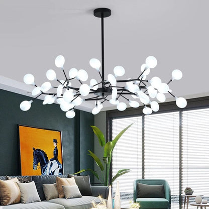Modern Branch Pendant Light with Gold or Black Finish