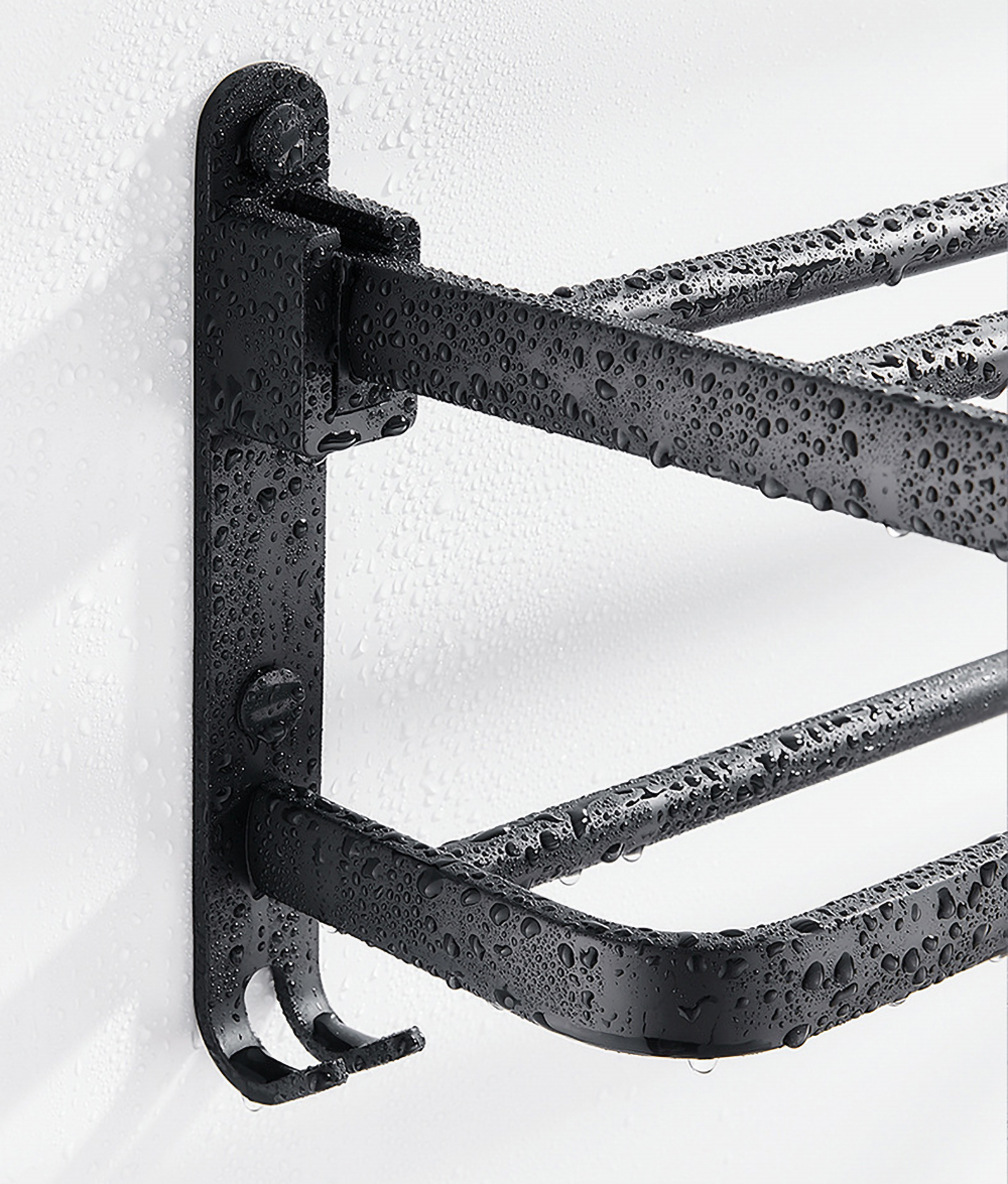 Compact Wall Mount Folding Towel Holder