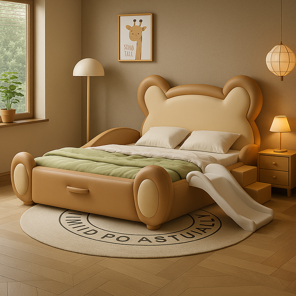 Cute Plush Teddy Kids Bed - Luxicro