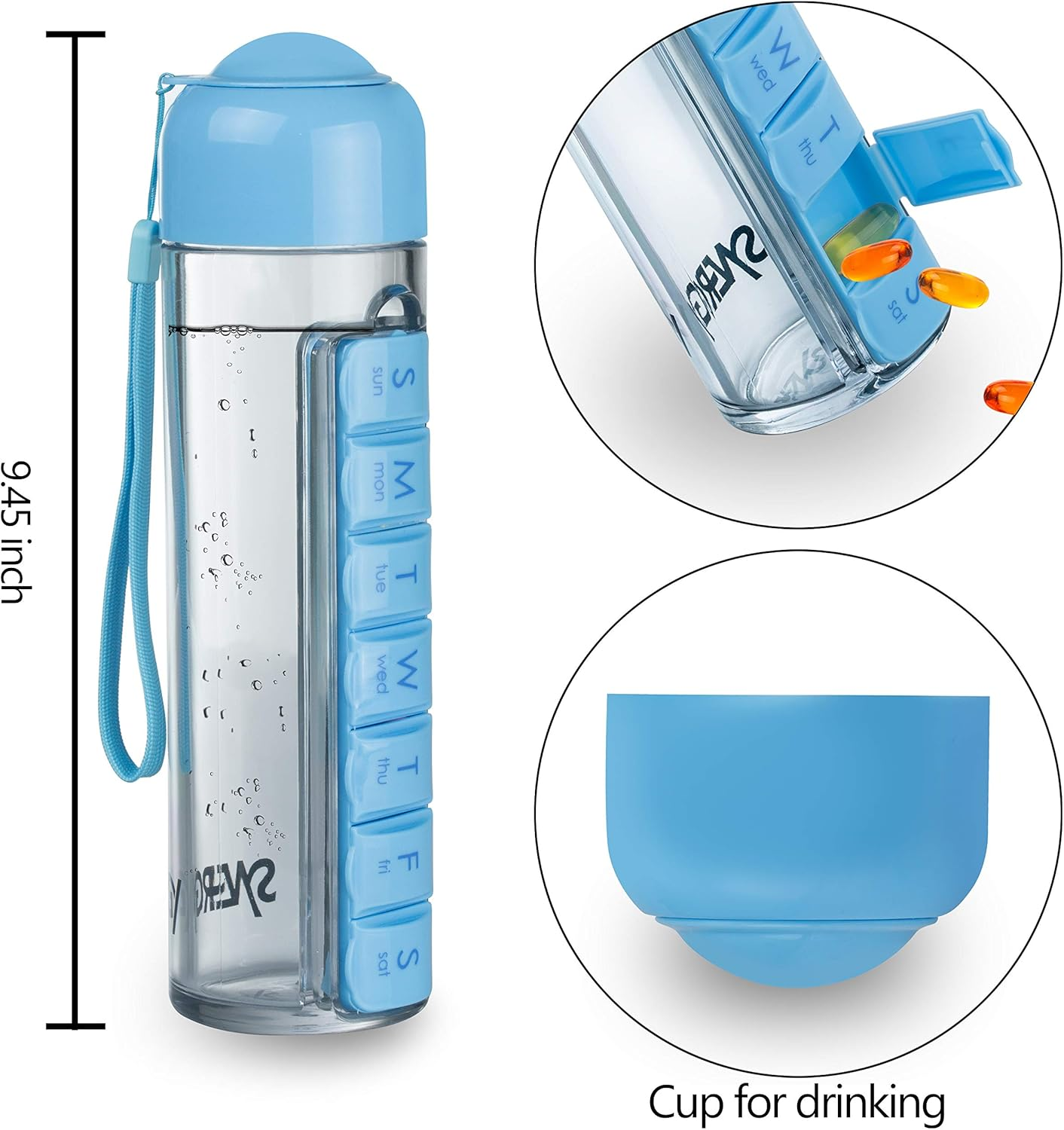 Daily Pill Box Water Bottle Set