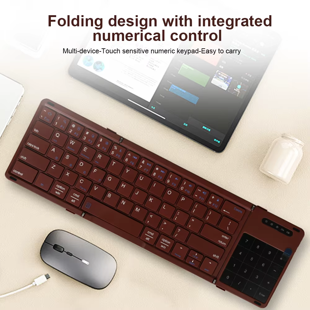 Compact Foldable Wireless Bluetooth Keyboard
