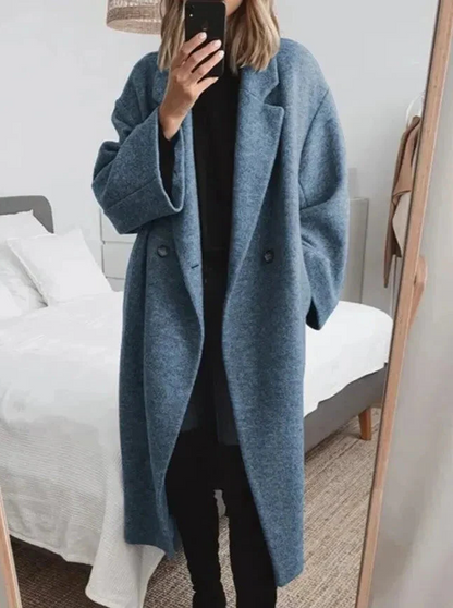 Luxurious Large Women's Cashmere Lapel Coat