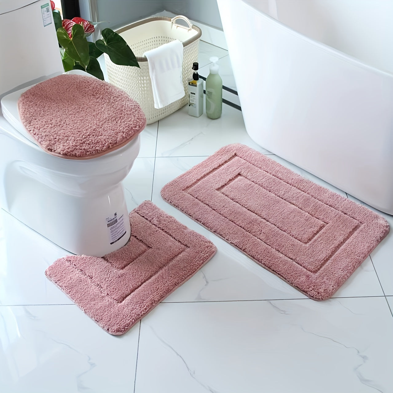 Soft Non-Slip Bathroom Mat Set