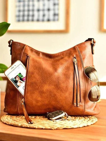 Classic Women's Distressed Leather Handbag - Luxicro