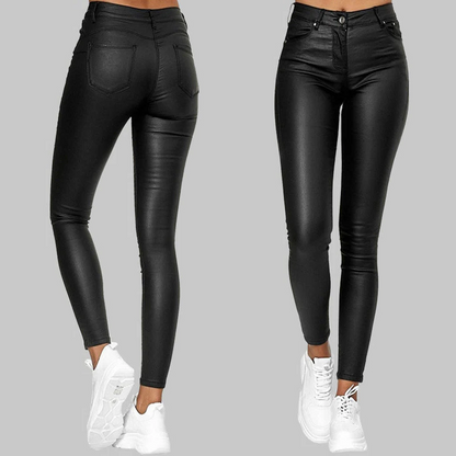 Slim Fit Leather Trousers - Luxicro