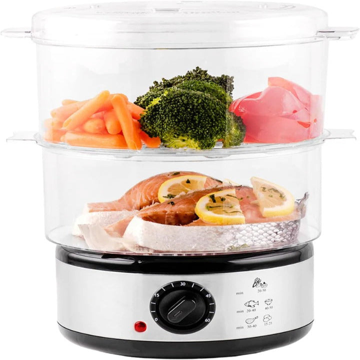 Large Digital Vegetable Steamer, 3 Layer Food Cooker - Luxicro