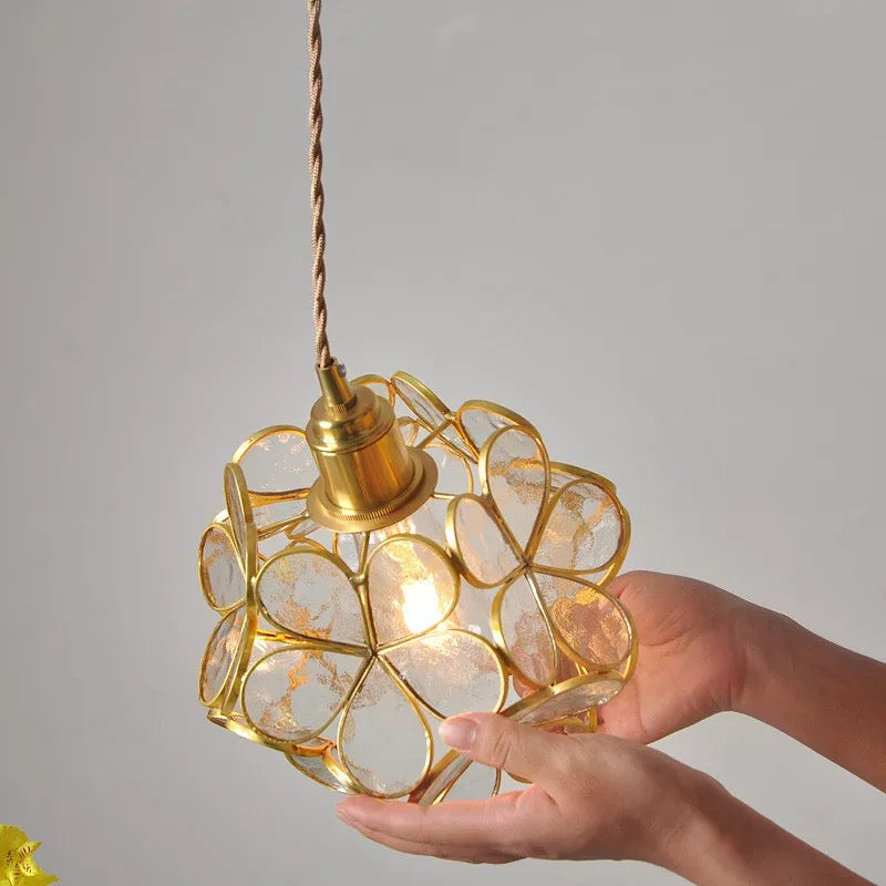 Elegant Flower Glass Pendant Lighting Fixture