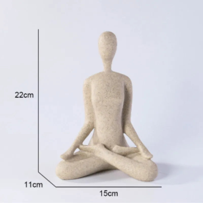 Tranquil Female Yoga Figurine - Resin Home Decor Statue