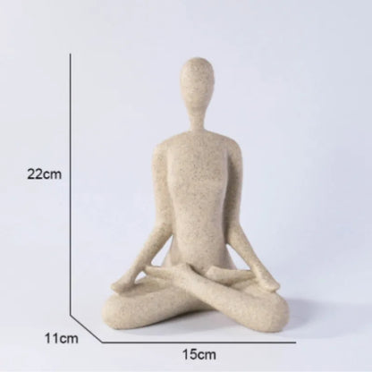 Tranquil Female Yoga Figurine - Resin Home Decor Statue