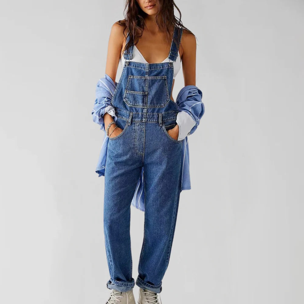Stylish Blue Romper for Ladies