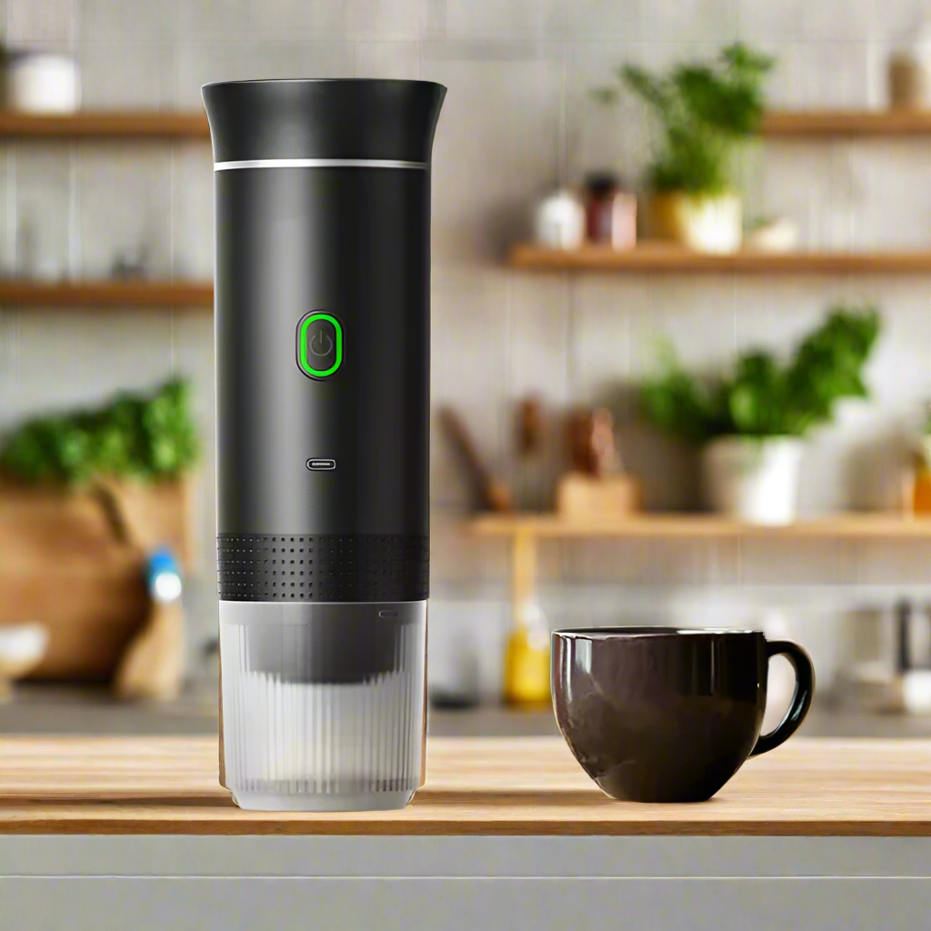 Compact Travel Coffee Machine with Grinder & Frother - Luxicro