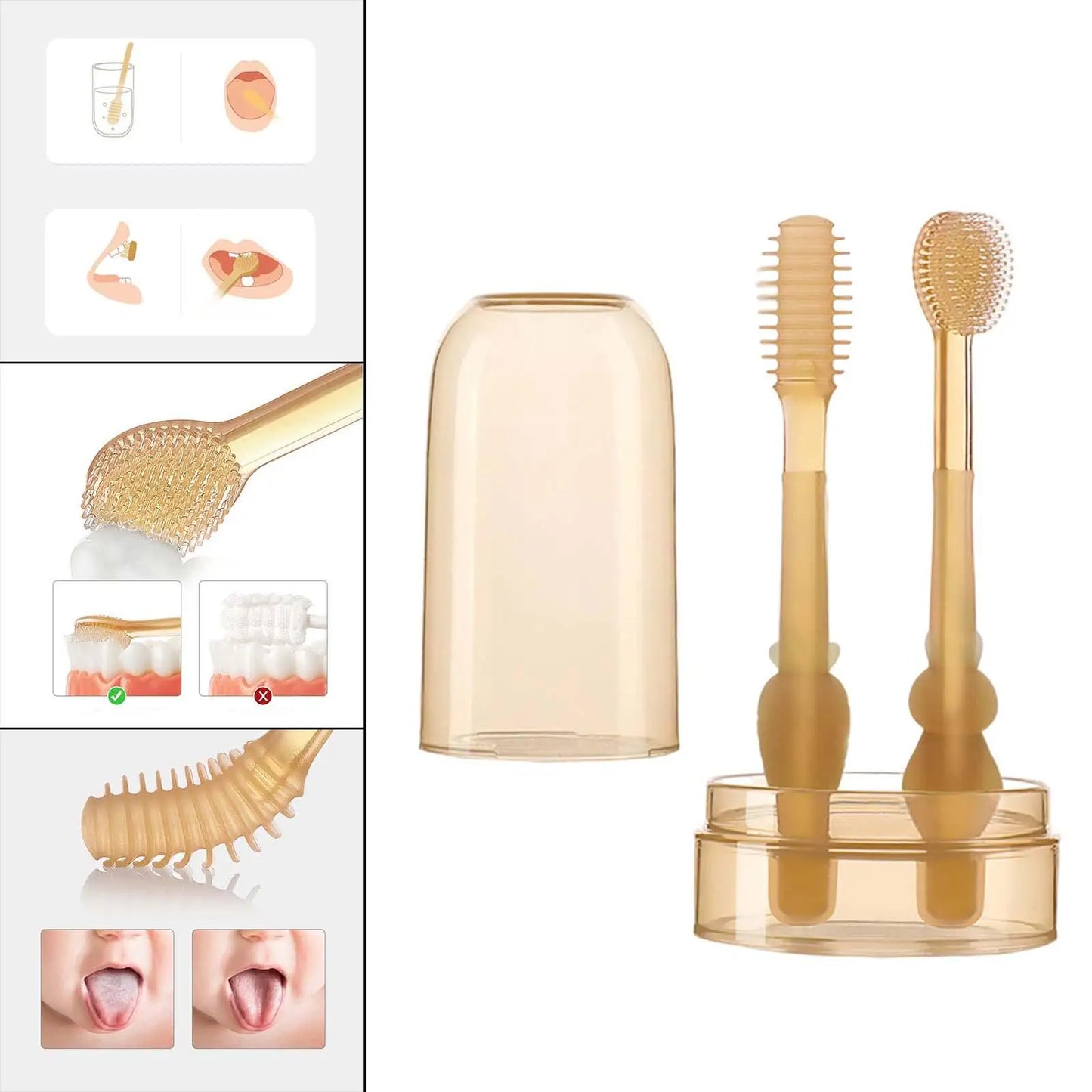 Soft Bristle Baby Toothbrush Set for Kids Oral Care