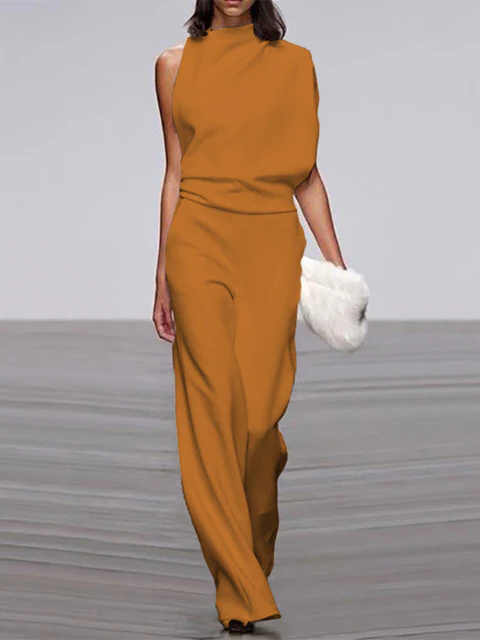 Women's Sleeveless Wide Leg Jumpsuit