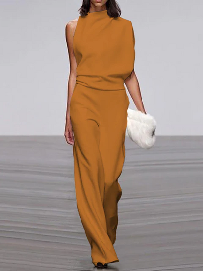 Women's Sleeveless Wide Leg Jumpsuit